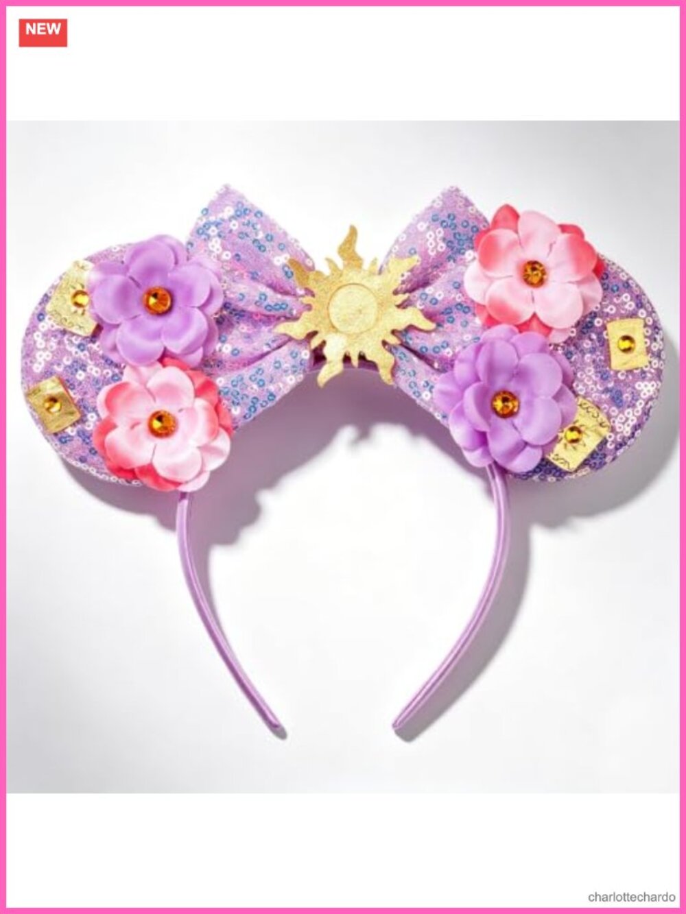 Sequin Mouse Ears Headband with Bow Stretchy Lightweight Hair Hoop for Women